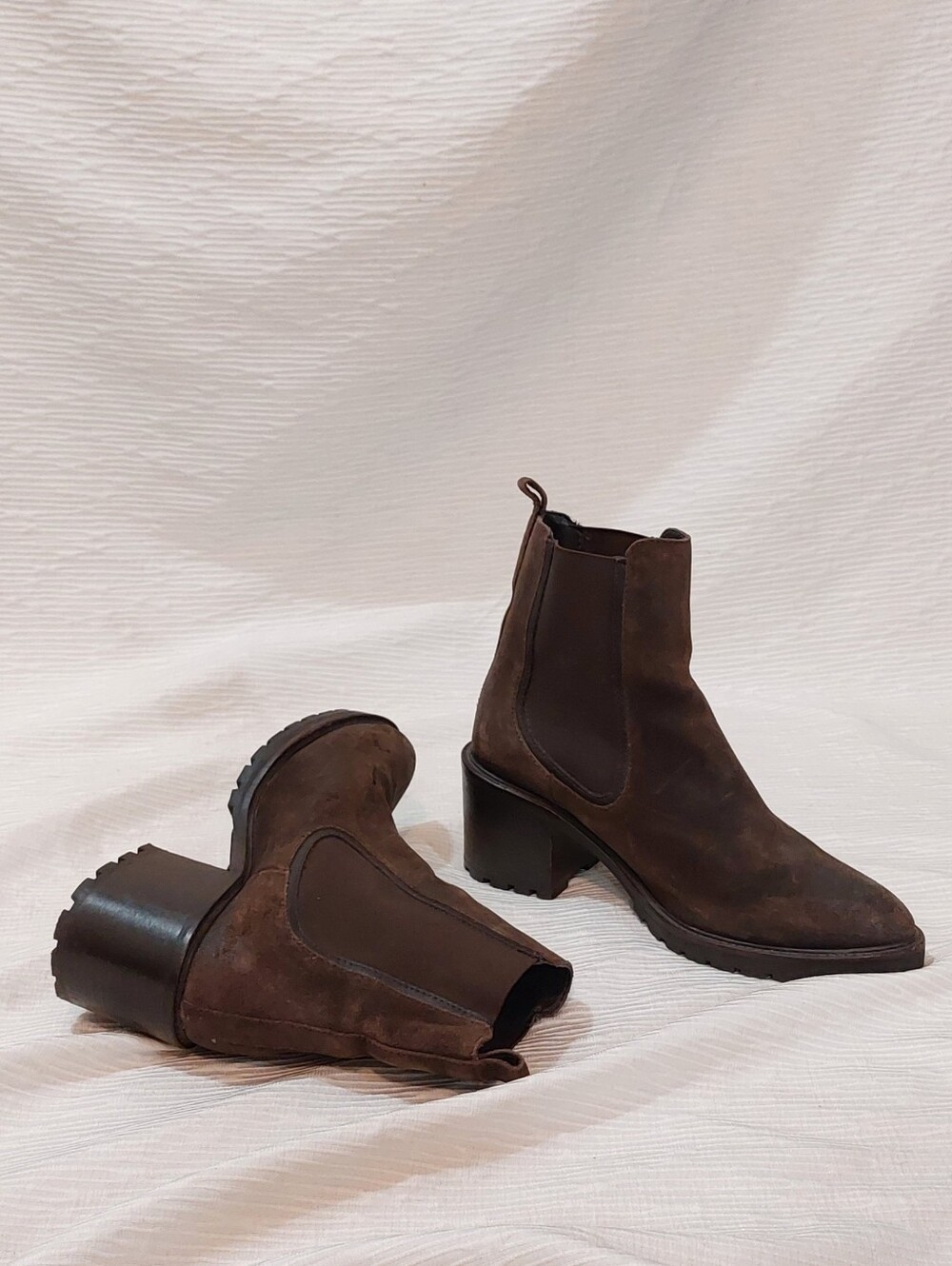 Thursday Boot Company Women's Chelsea Heeled Boots - Brown Suede Size 9.5